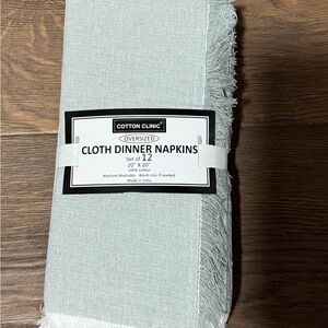Cotton Clinic Light Grey Cloth Napkins - Set of 12